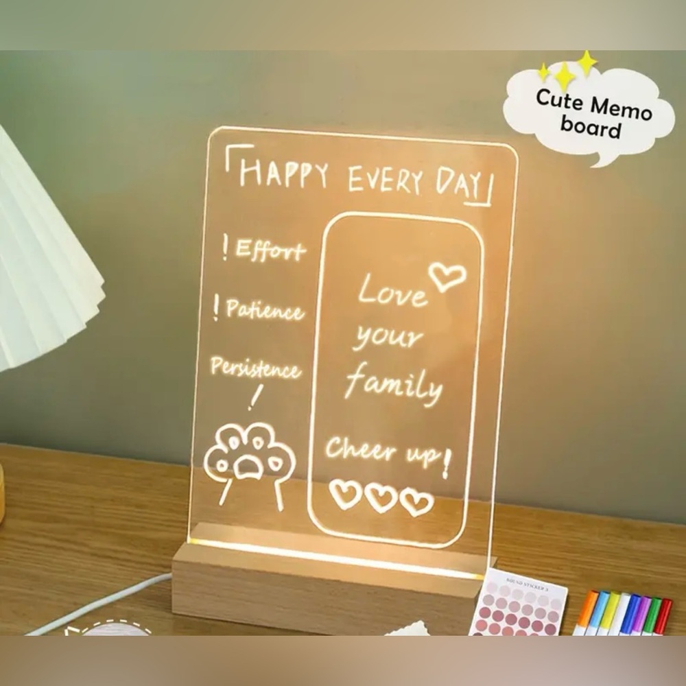 NEW - Acrylic LED Desk Memo Pad